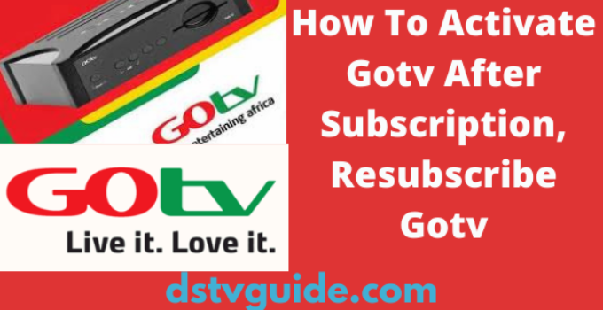 How To Activate Gotv After Subscription, Resubscribe Gotv